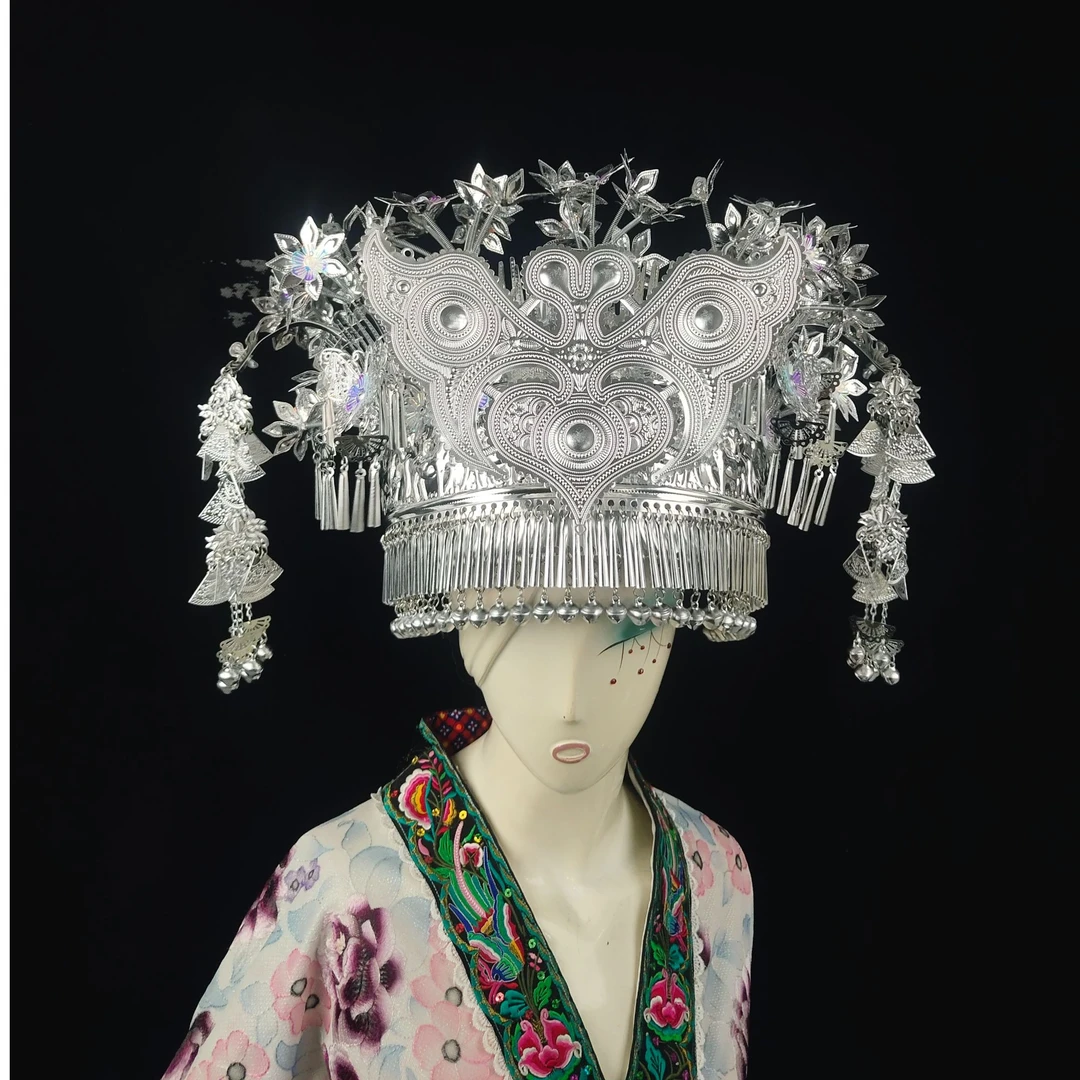 新款民族头饰不变色不氧化大气款半圆帽广西贵州云南旅拍轻便爆款