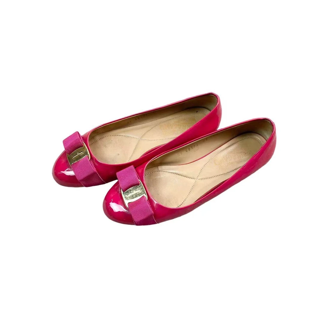 95新 FERRAGAMO/菲拉格慕 kk001  粉紫色一脚蹬 36码