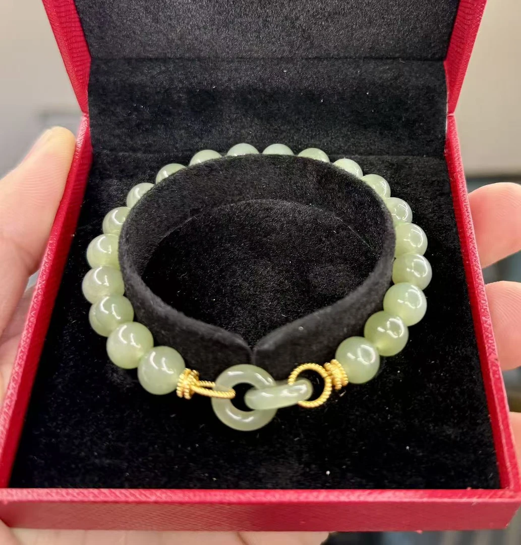 【大姑姐专属】卡8环环相扣 925银 和田玉手串