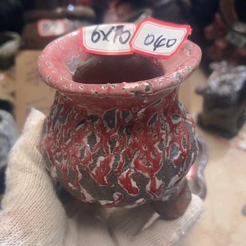 红陶粗陶花盆手工