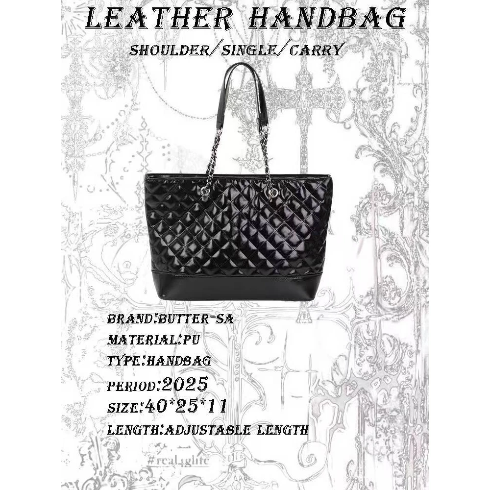 y2k【小众设计款】机车风大容量托特包单肩腋下包时尚百搭272