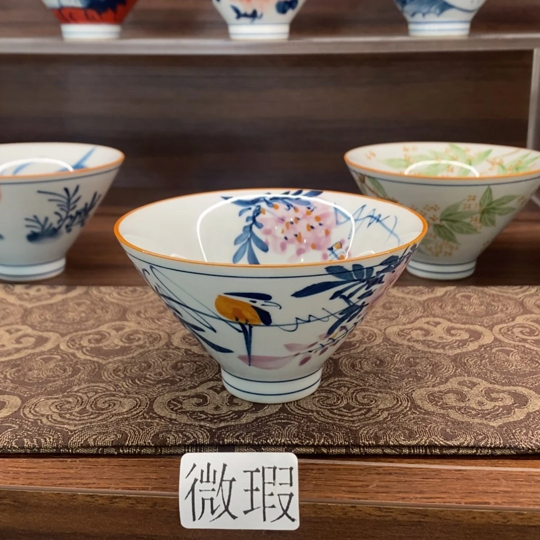 釉下手绘茶具微瑕手工绘制