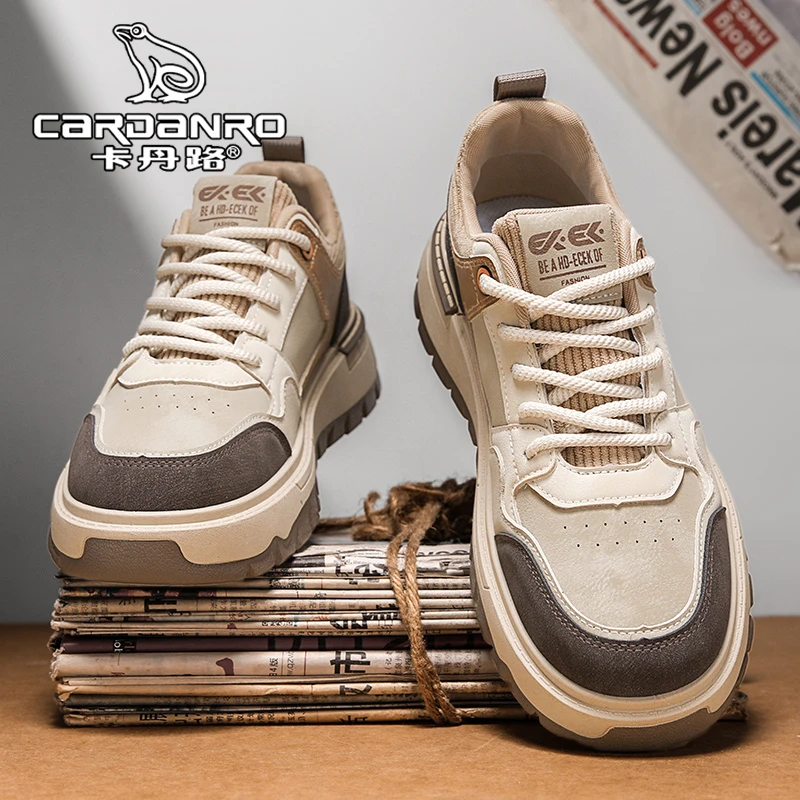 意大利卡丹路男鞋秋季潮流百搭休闲板鞋青少年内增高厚底运动潮鞋
