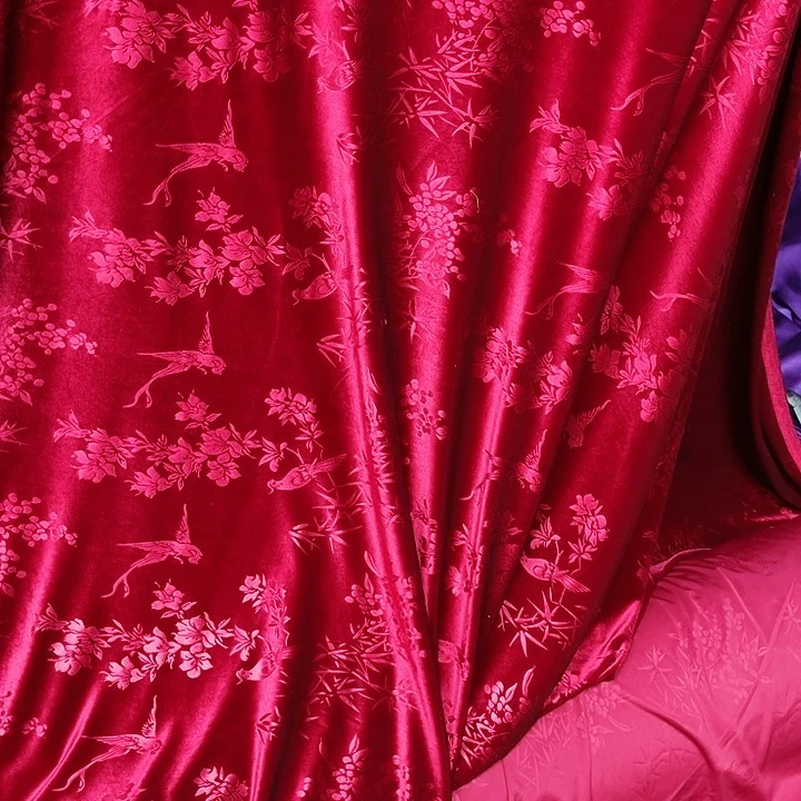 【闪购商品】21%(含)-40%(含)混纺酒红喜上眉梢2米