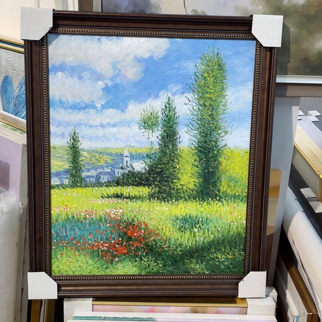 【闪购商品】油画临摹莫奈田园风景手绘油画含框70×60