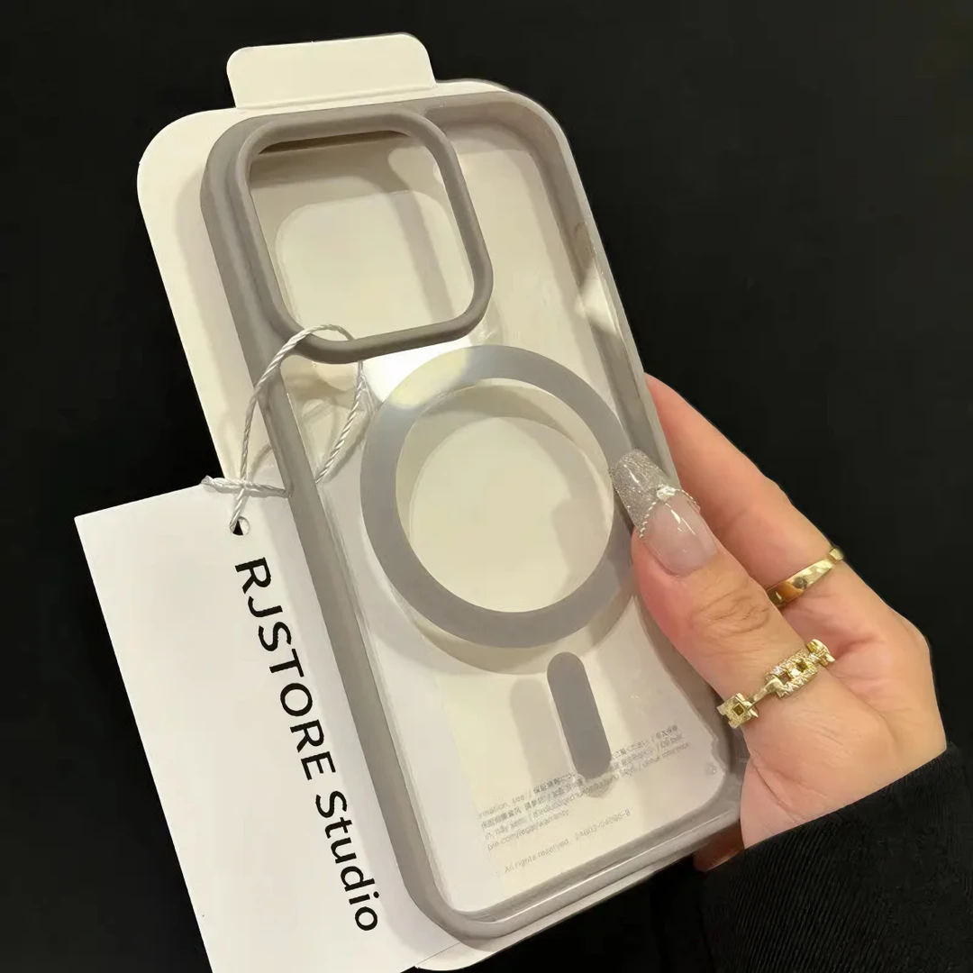 雅天立透明磁吸圈适用iPhone15手机壳14promax苹果13/12防摔11套