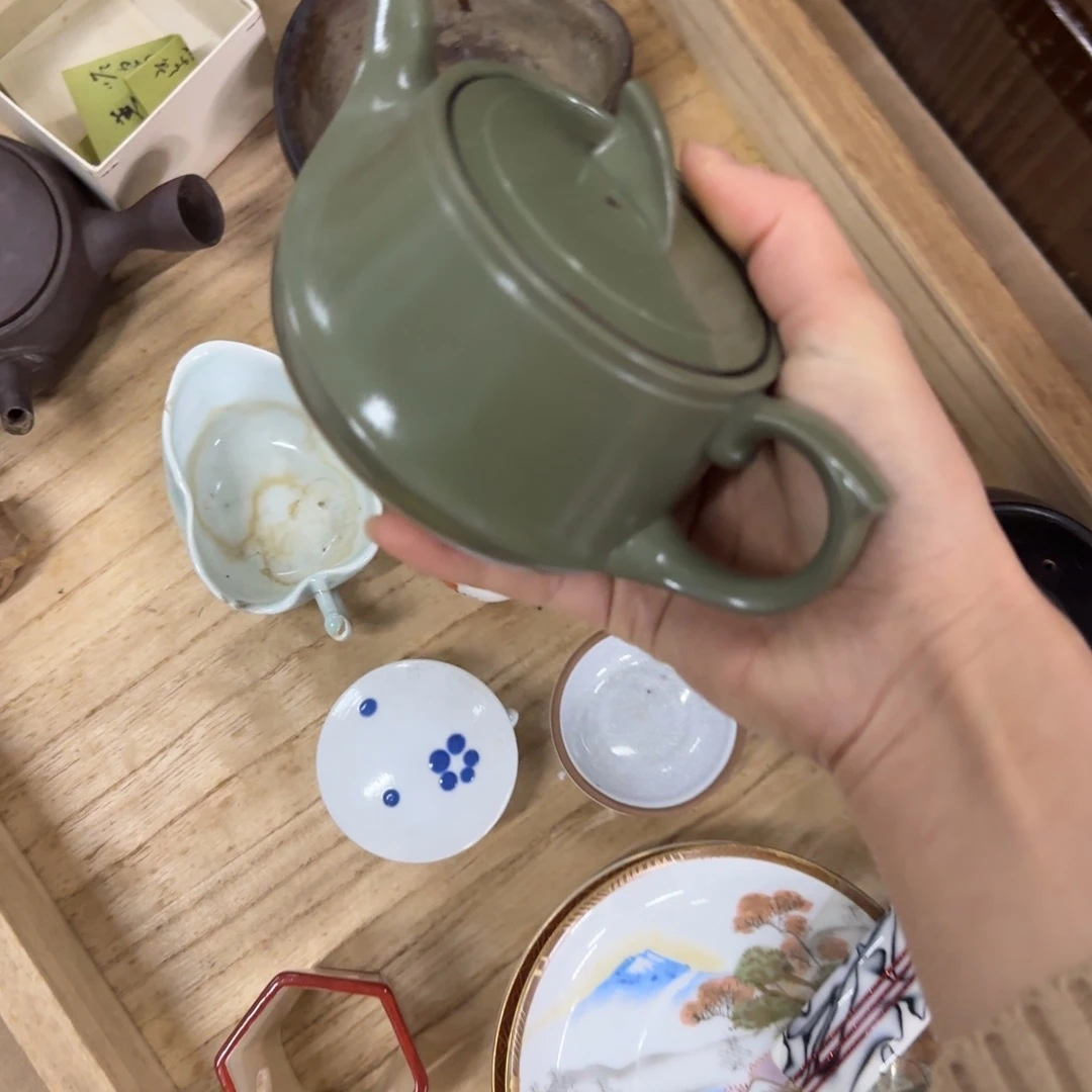 瓷片瓷片中古回流孤品一件绿壶