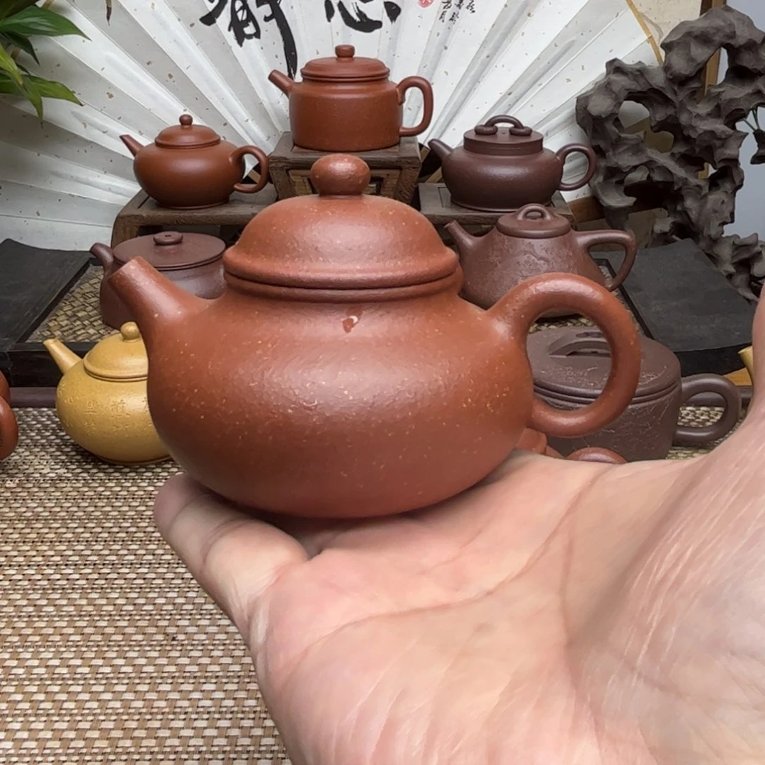 C***h茶壶紫砂黄龙山宝山纯红降坡泥全手工制作