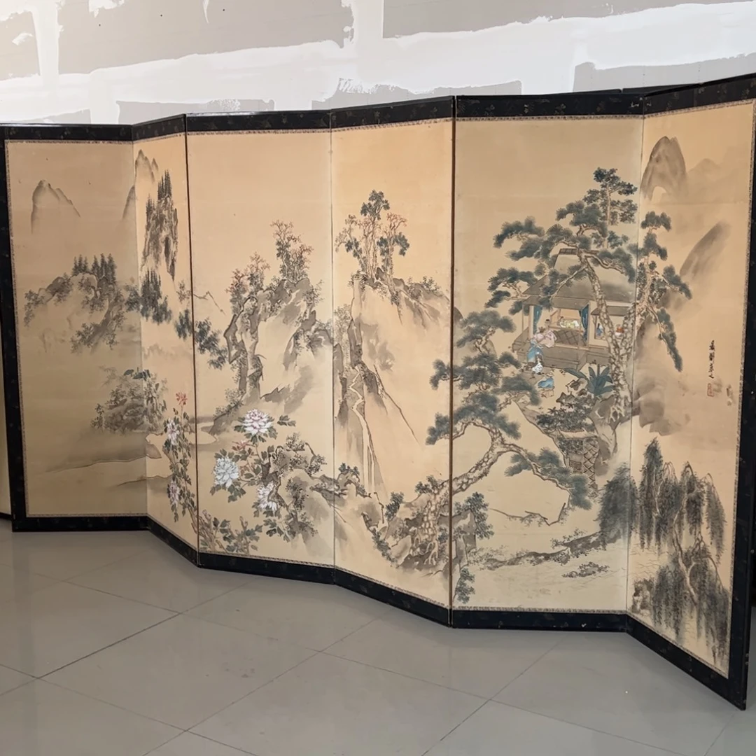 绘画屏风框画茶空间设计