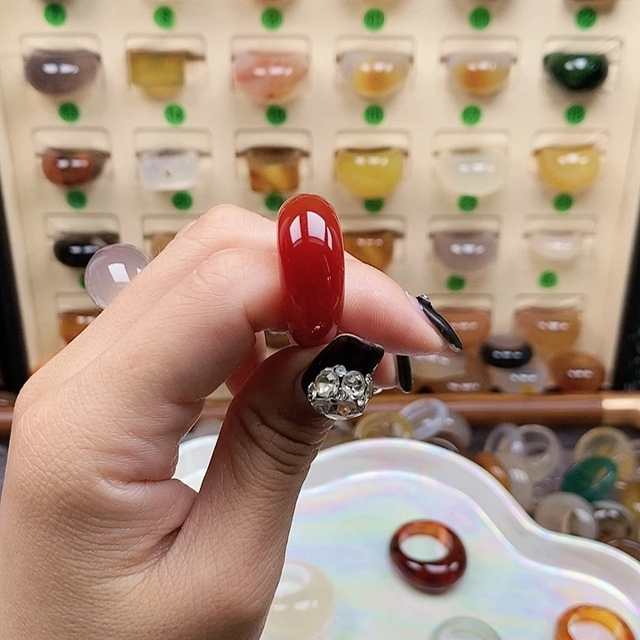 戒指未镶嵌玛瑙/玉髓素*