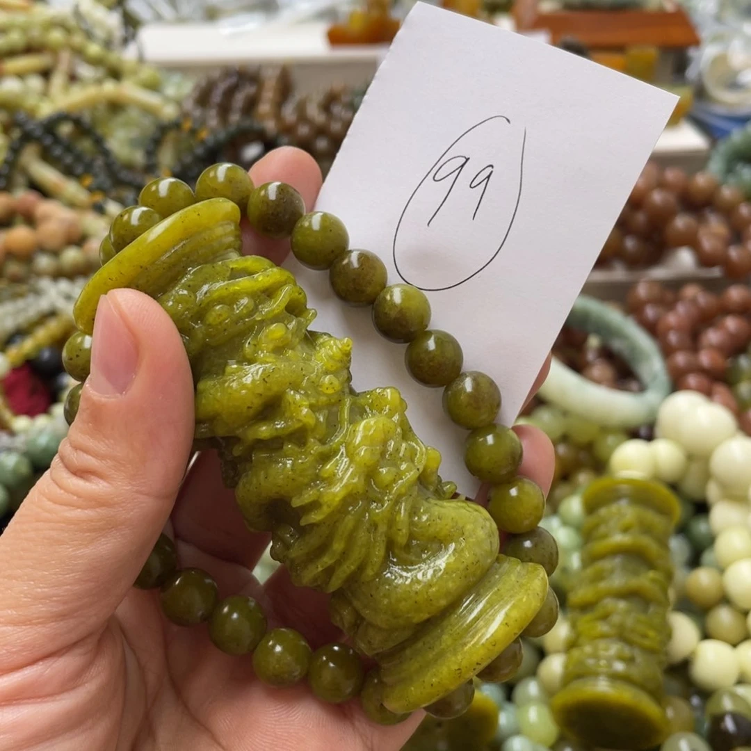 蛇纹石玉手链合金友*