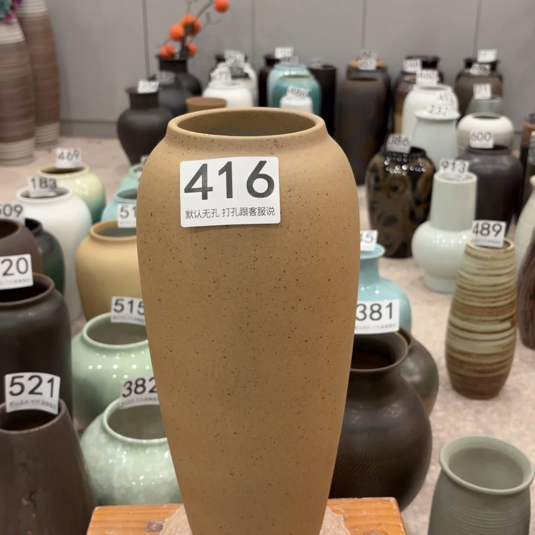 摆件瑕疵416 景徳镇高温陶瓷花瓶高34口9