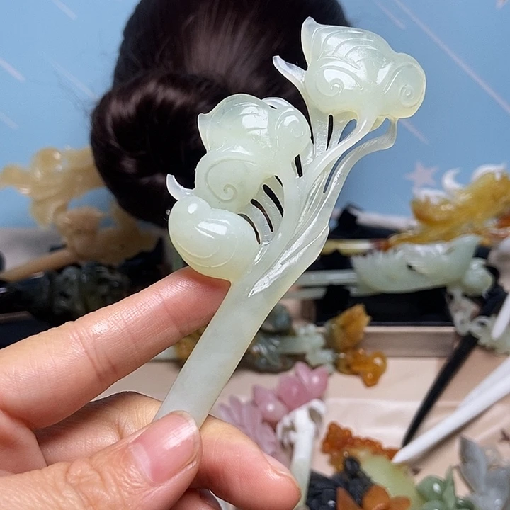 岫玉未镶嵌发簪发簪