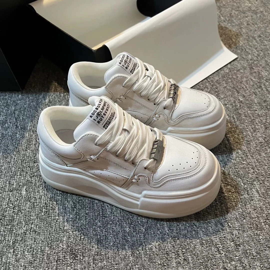 SUSU 复古擦色做旧小白鞋女松糕鞋新厚底休闲板鞋7751孤