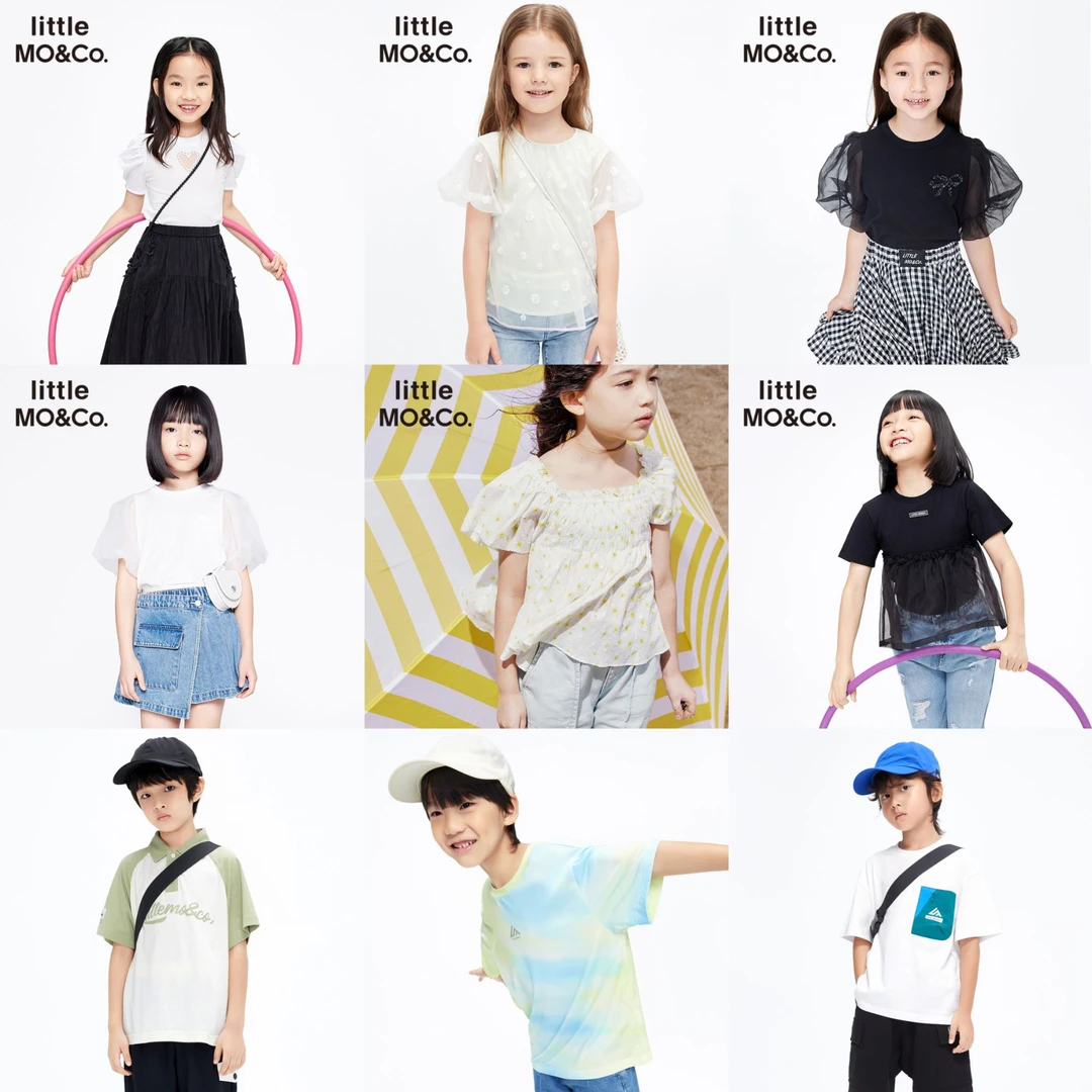 little moco童装夏季男女童短袖上衣T恤合集#KBB2TOP021