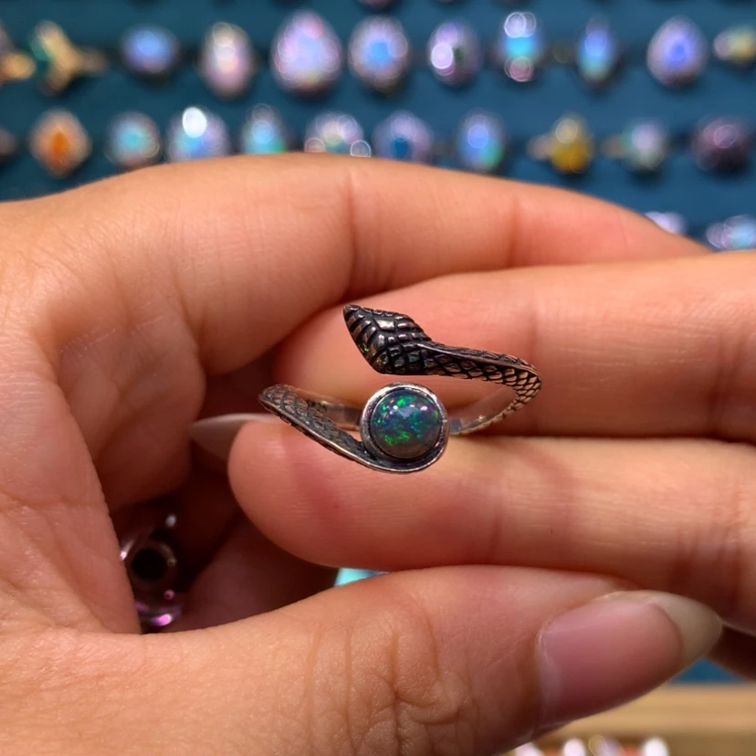 【闪购商品】欧泊银S925镶嵌戒指款式不退换