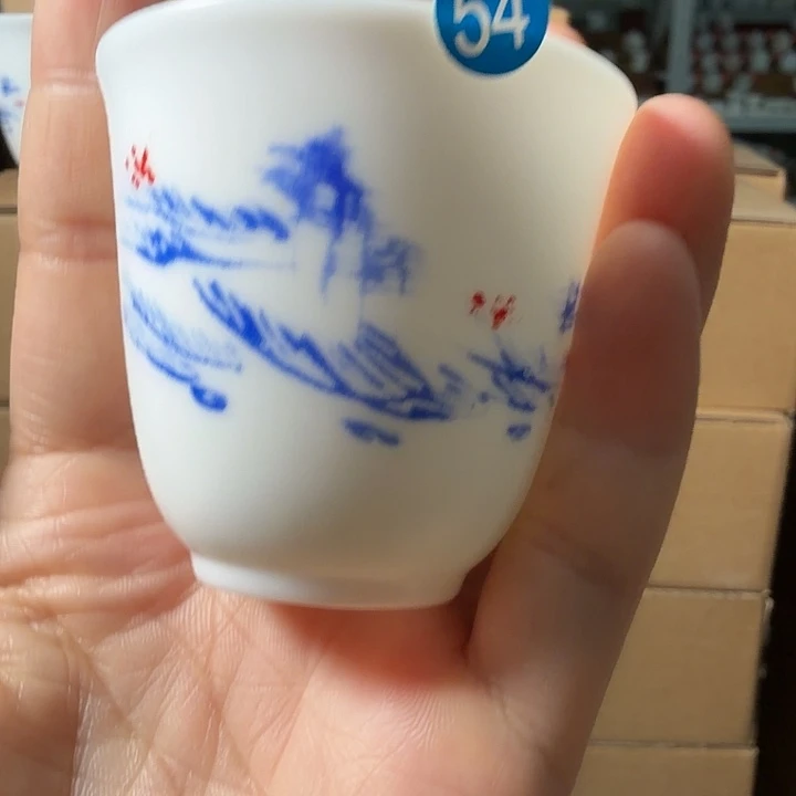 羊脂玉专场猪油白杯子三个54