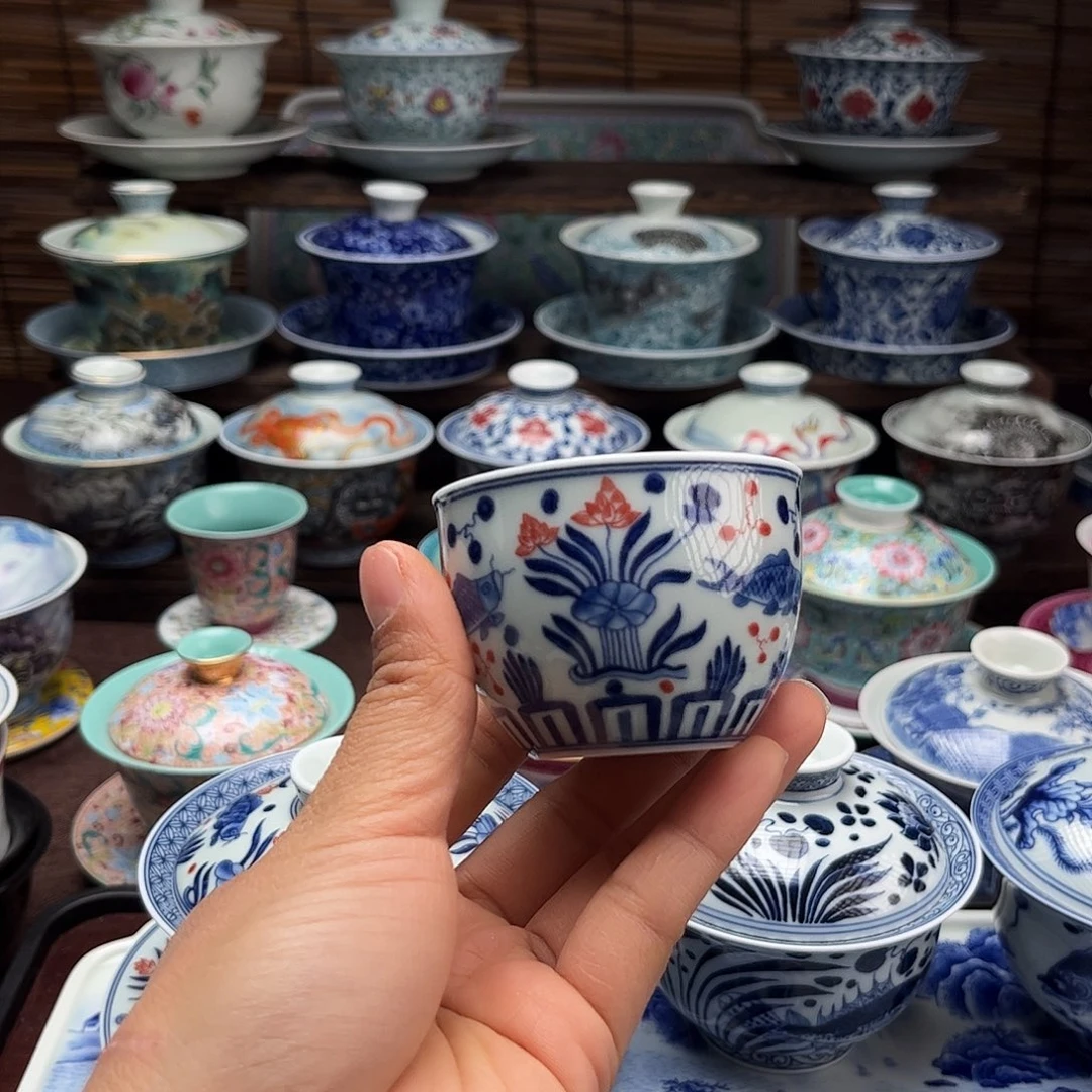 景德镇陶瓷两只缸杯