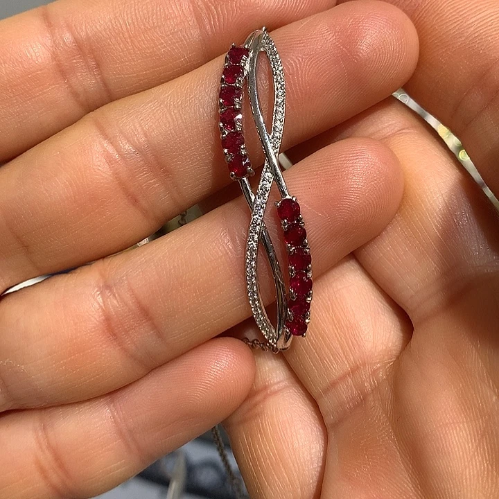 手链红宝石银S925镶嵌