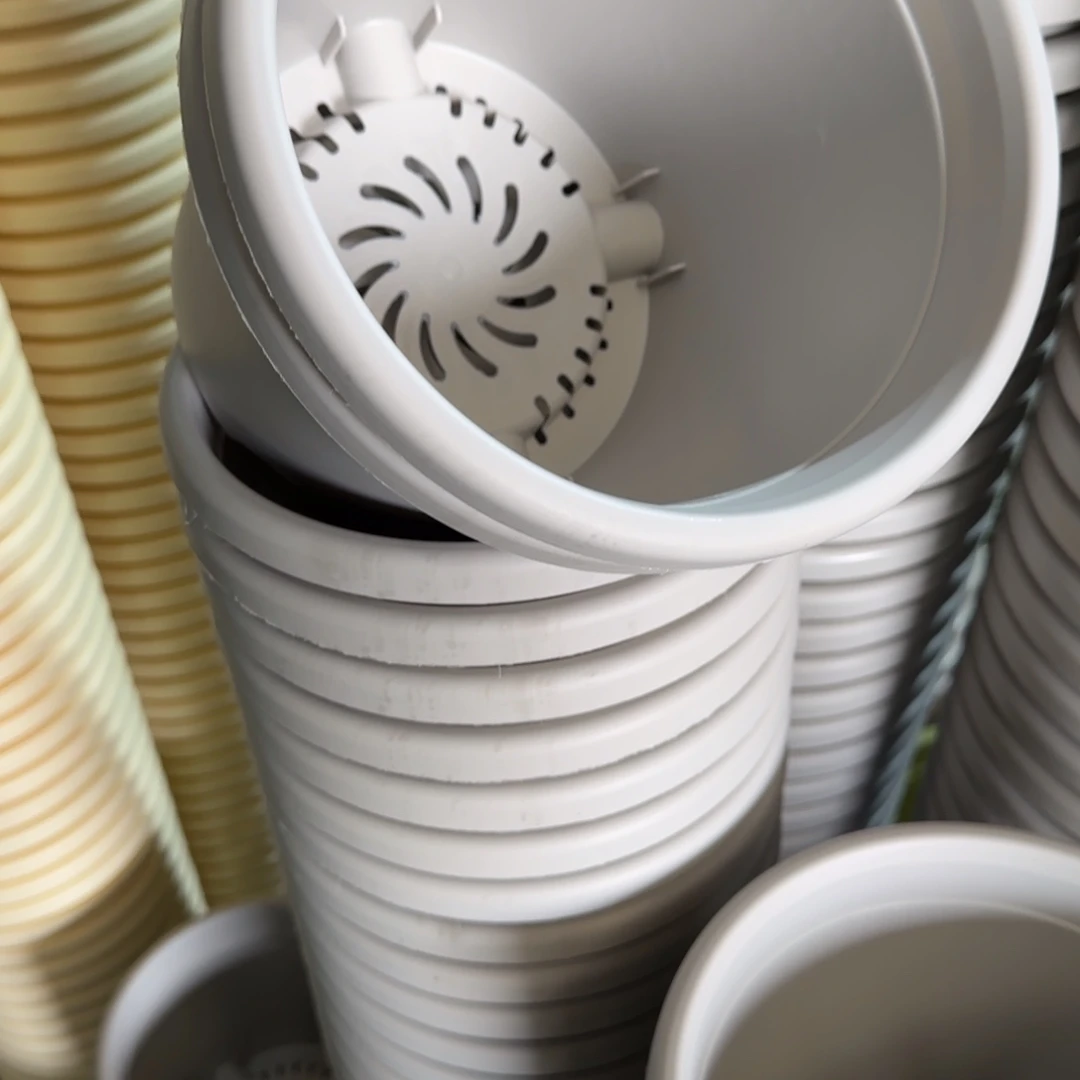 树脂四季盆3#无拖灰白微瑕10