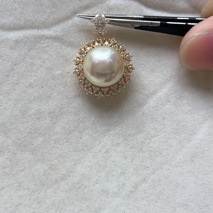 海水珍珠吊坠(不含链)银S925镶嵌