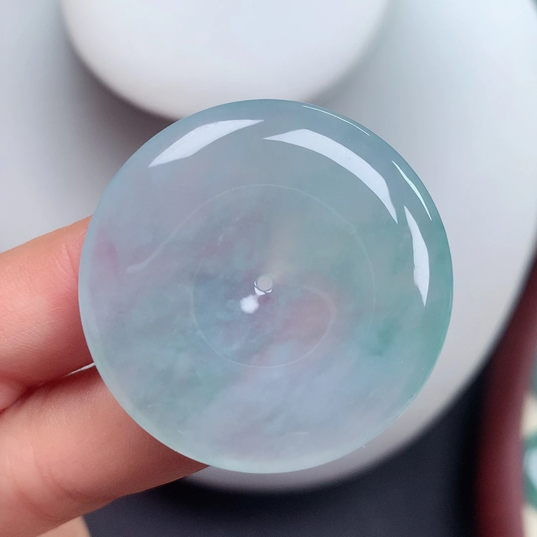 翡翠未镶嵌颈饰平安扣 36.1x5.7mm