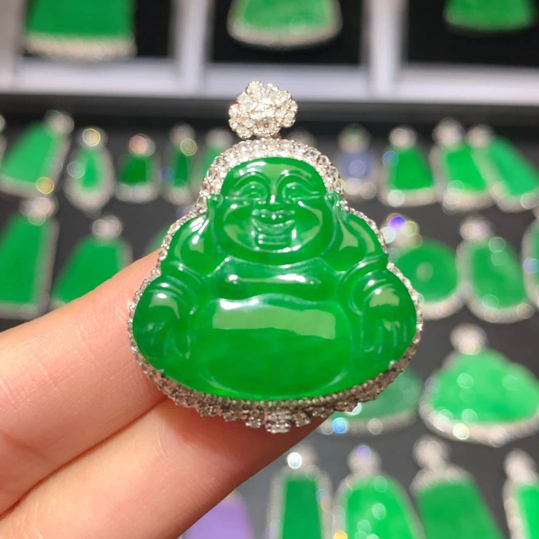 翡翠颈饰18K金镶嵌翡翠