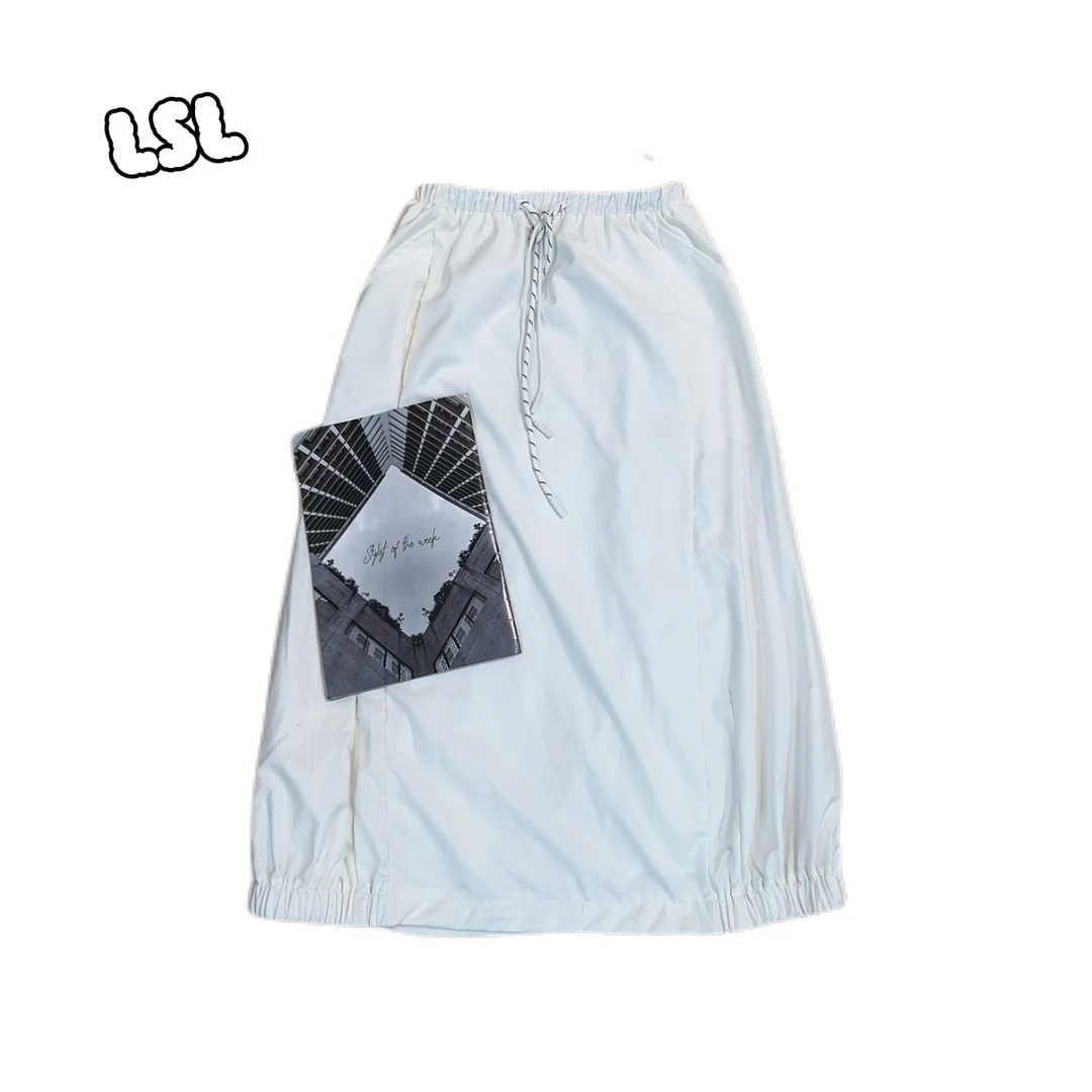 刘十六【舒朵】FY6150夏季松紧高腰抽绳半身裙宽松休闲百搭花苞A裙