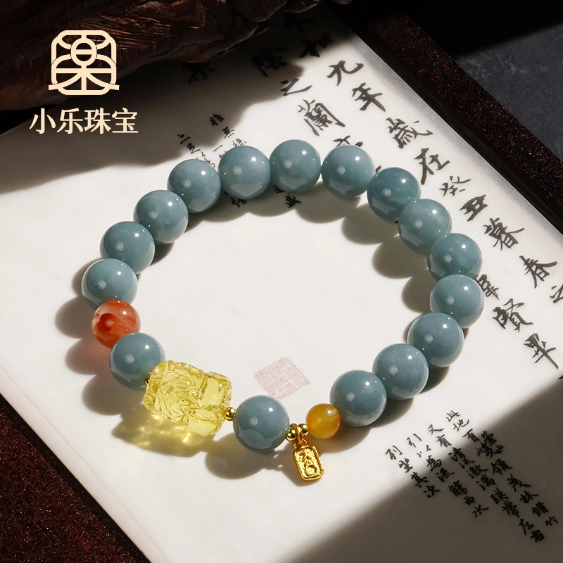 高品质翡翠蜜蜡貔貅招财纳福百搭手链多样性发一-10284