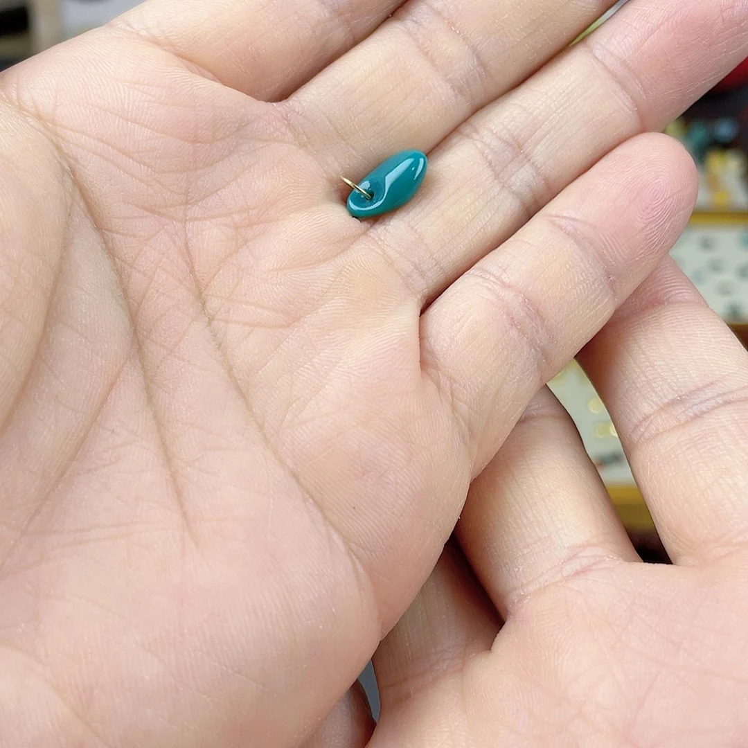 绿松石侧挂18K金镶嵌?*九