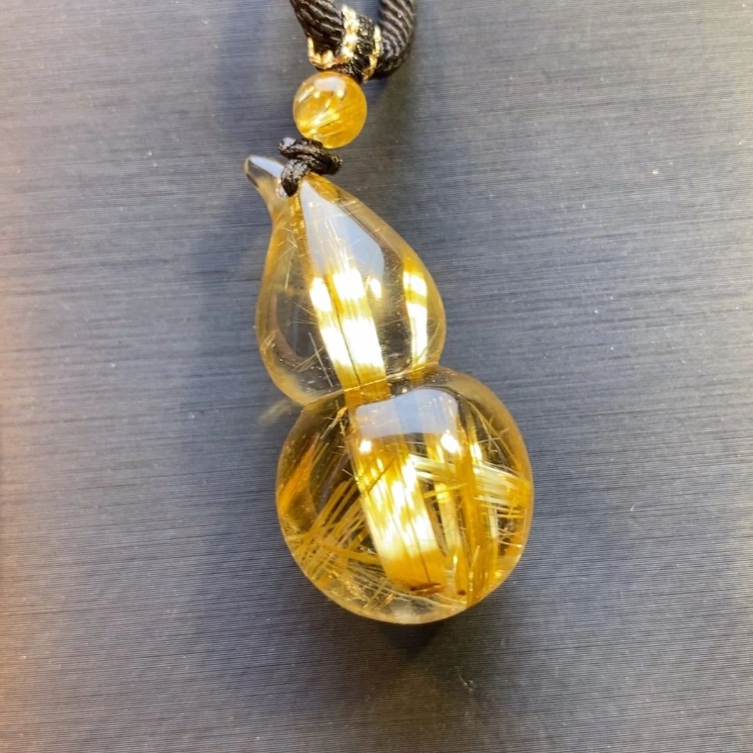 水晶颈饰未镶嵌天然水晶钛晶葫芦吊坠