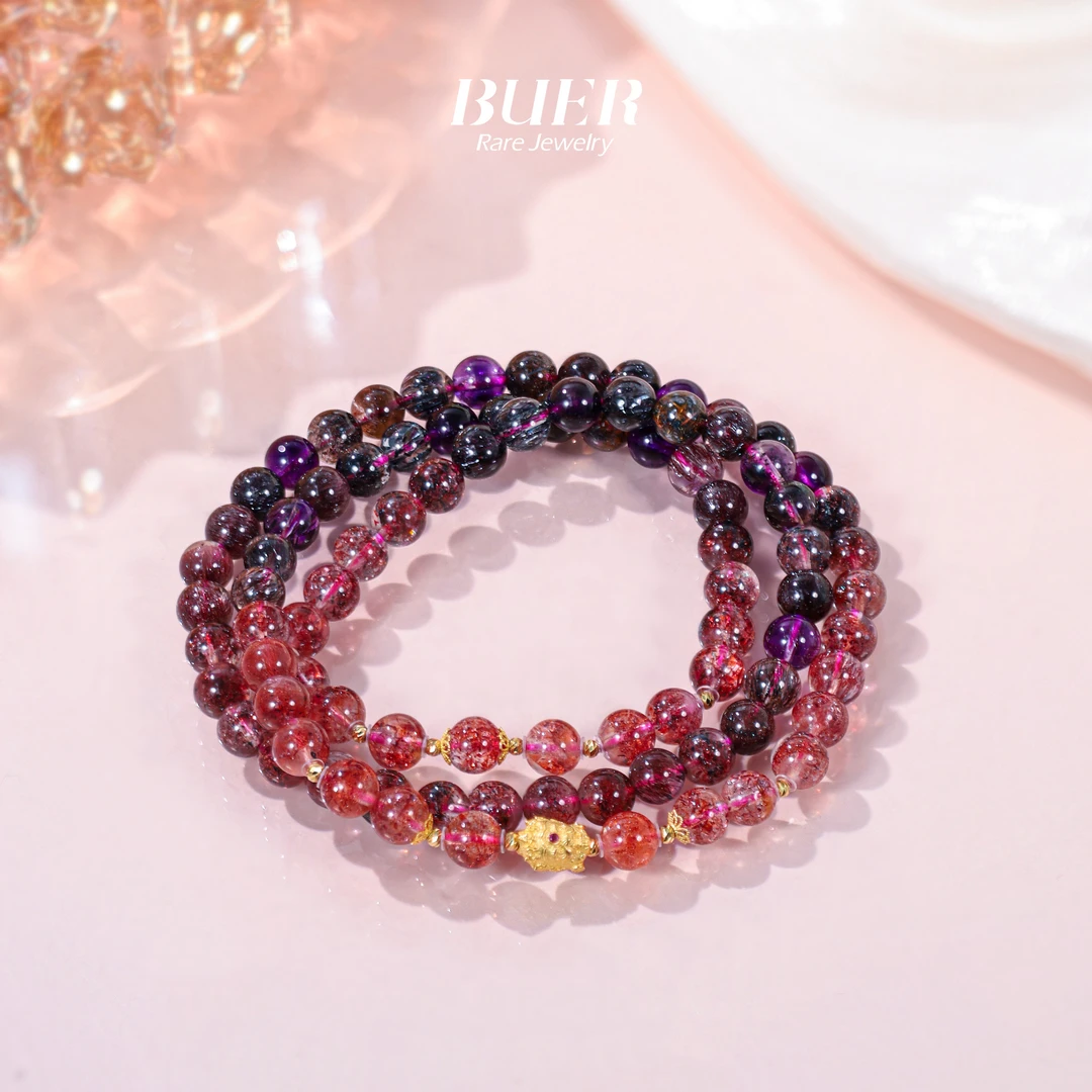 【全磁】超七18k金DIY三圈手串项链手串两用款 有弹力 6mm+