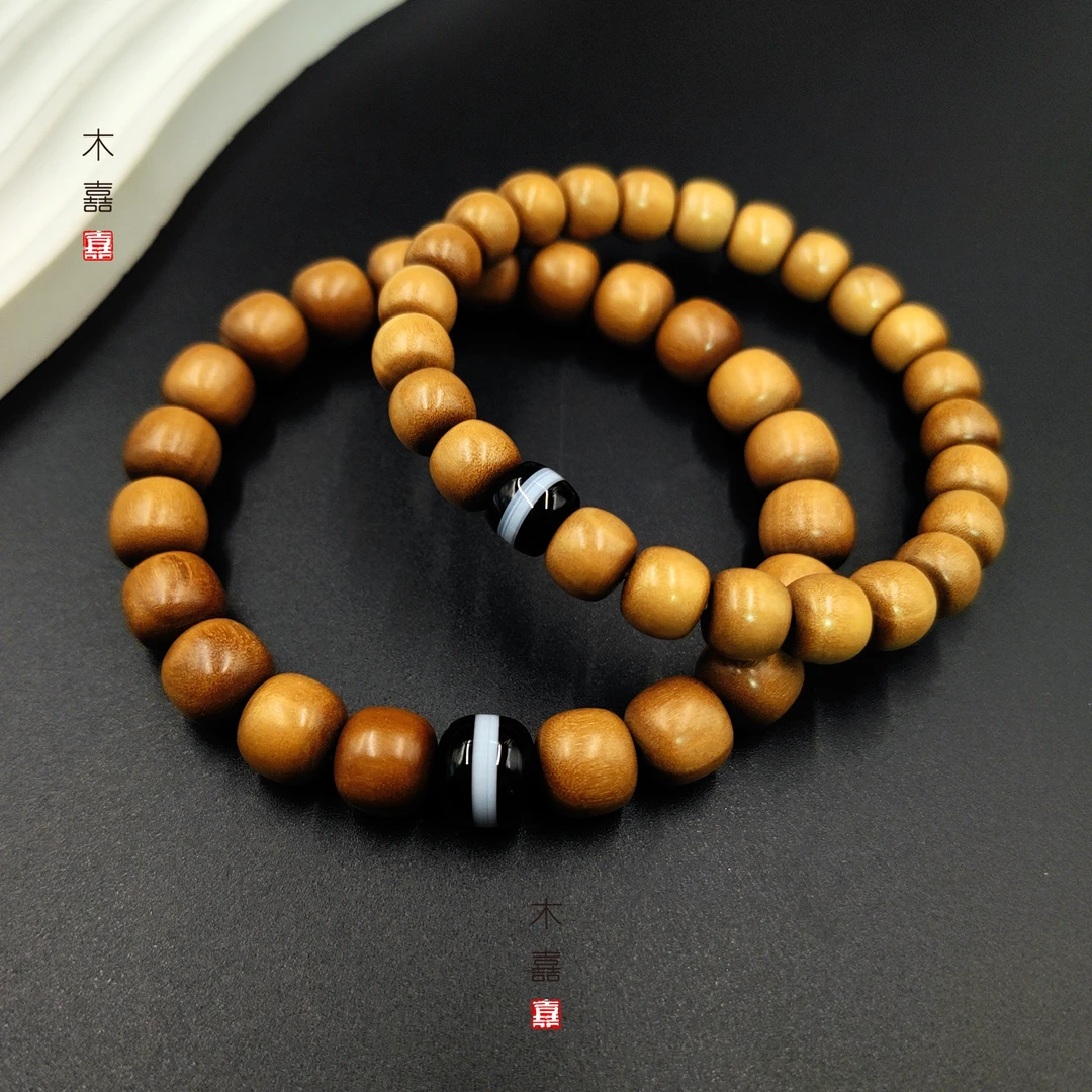 正区老山檀老型珠一线药师藏式情侣手串男女同款归圆老山檀手串