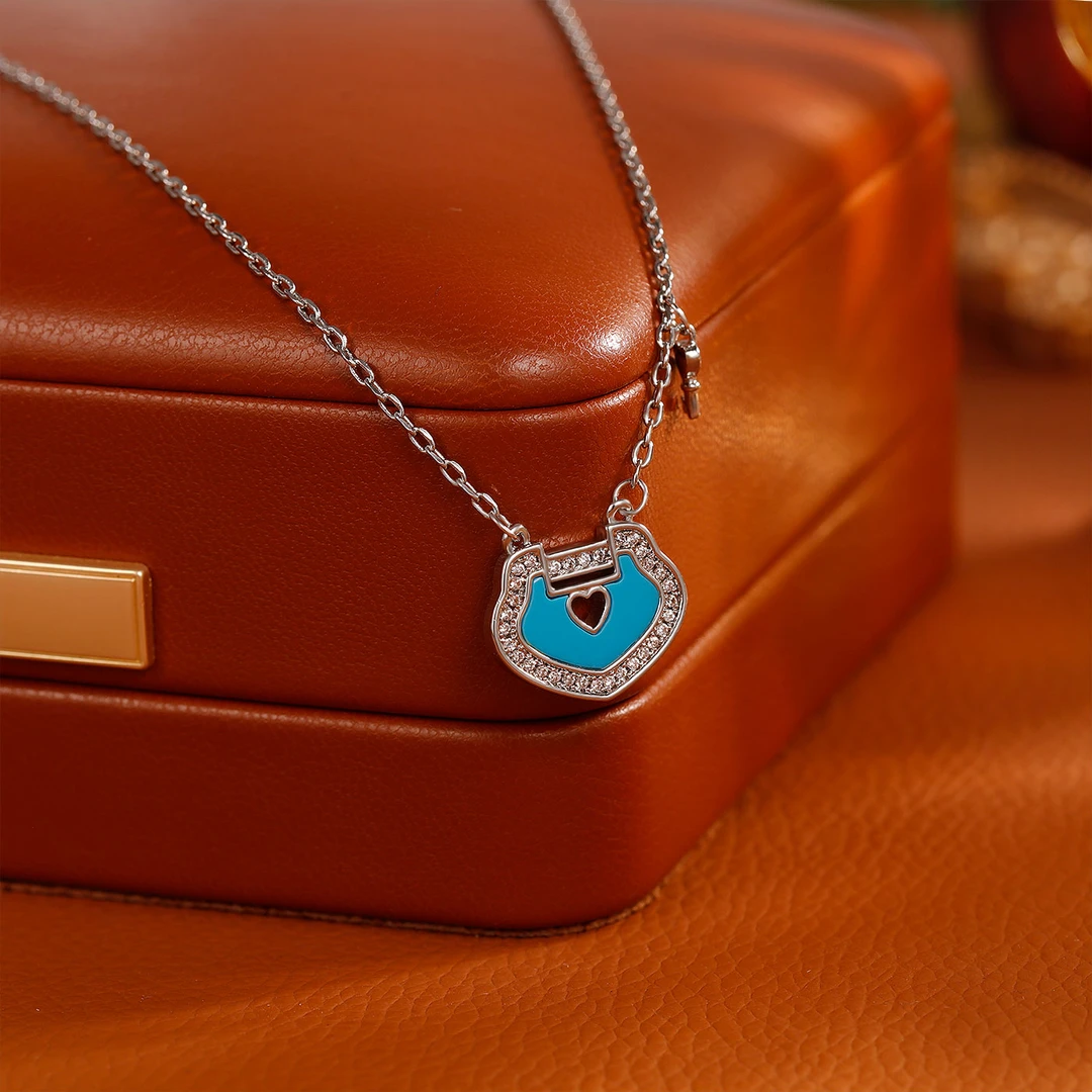 合金项链 【5506】x 如意长命平安锁吊坠国潮气质项链精致颈链