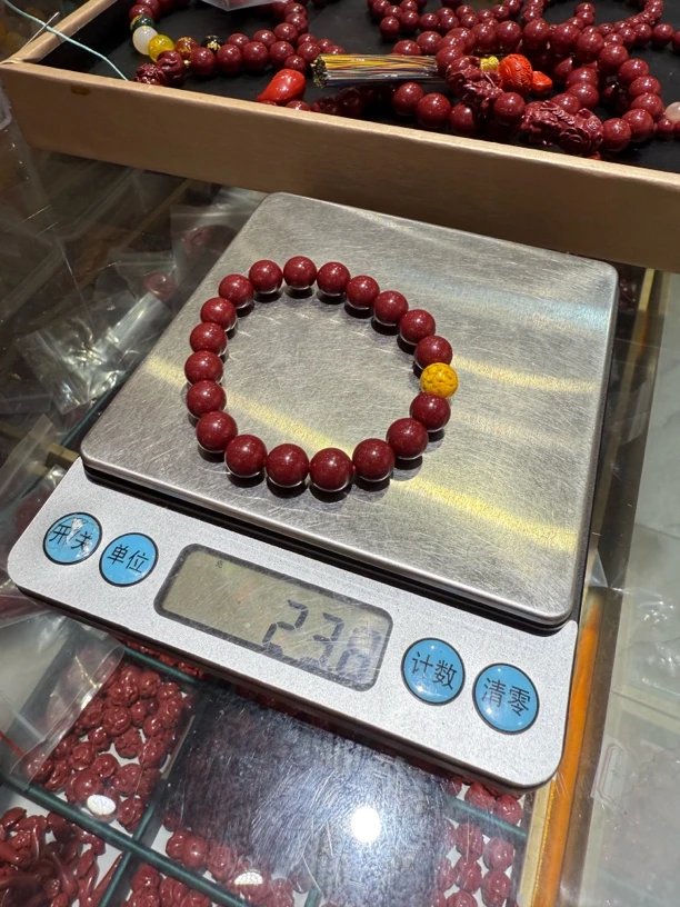 含辰砂工艺品天然辰砂朱砂手串23.8克