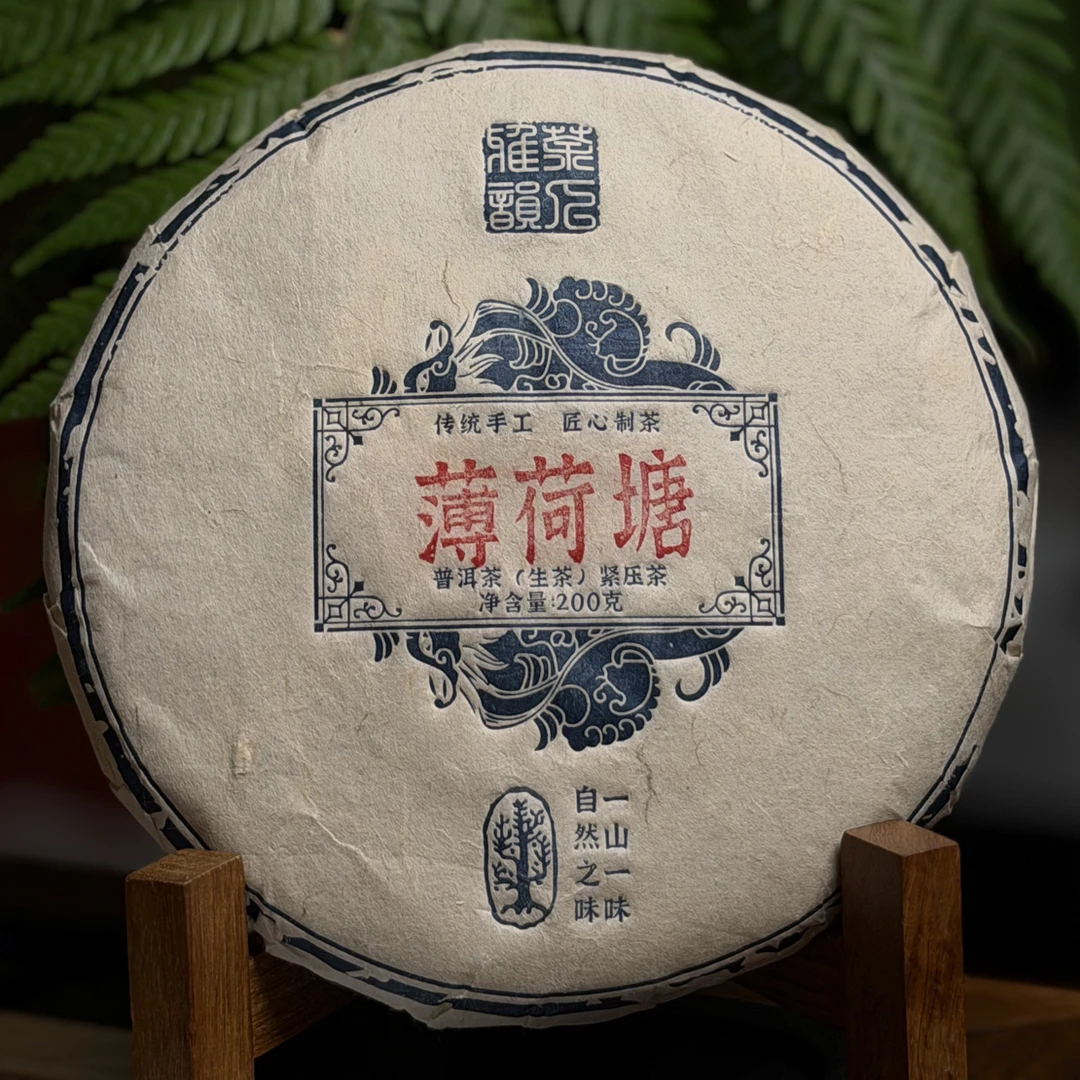 易武薄荷糖生茶头春紧压茶200克饼茶