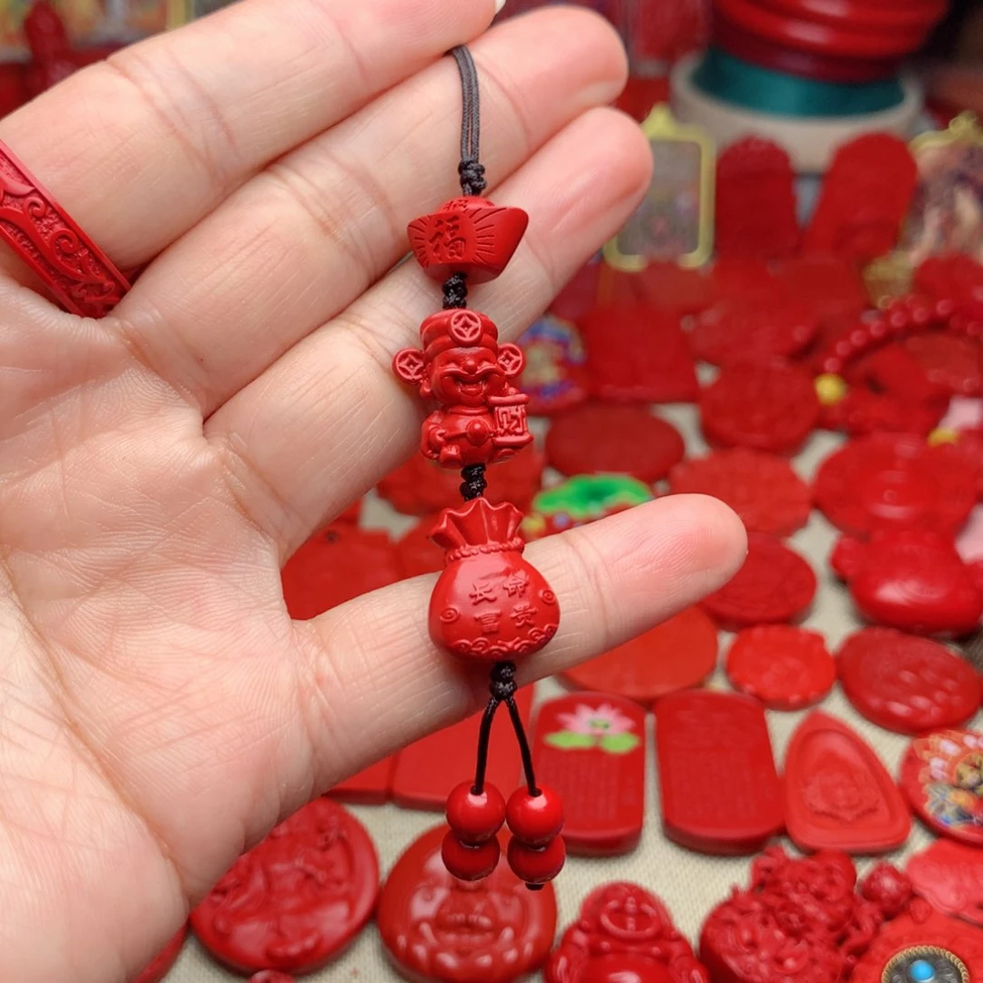 天然辰砂工艺品朱砂手机坠