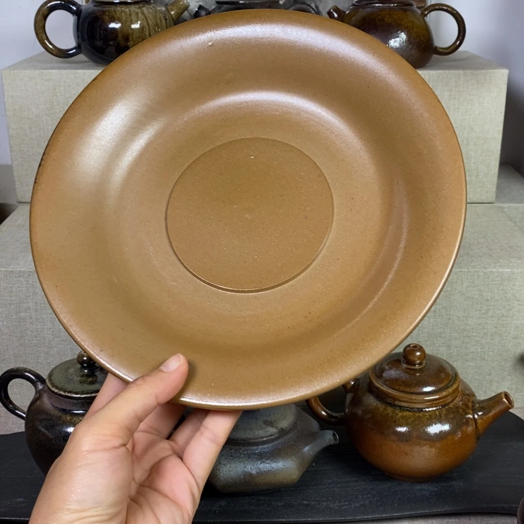 建水紫陶柴烧壶承