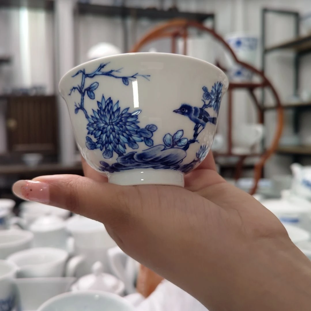 瓷花开富贵玲珑主人杯一个