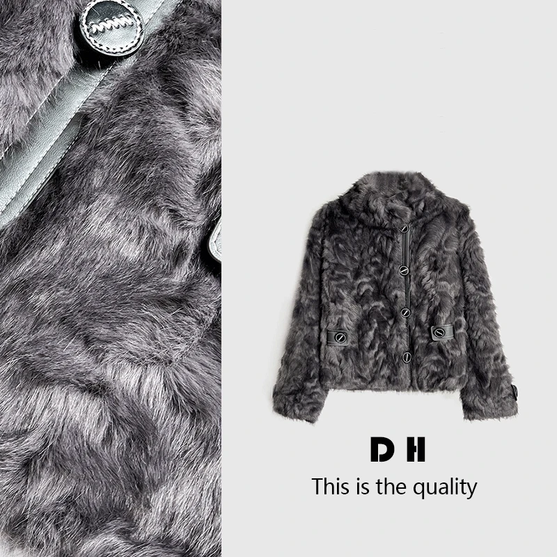 【愈合】毛毛外套时尚休闲宽松秋冬皮毛一体保暖加绒女士短款上衣