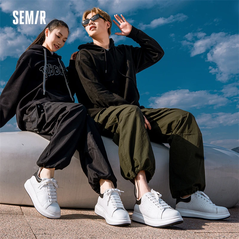 Semir女鞋板鞋情侣小白鞋厚底ins百搭小众鞋子女款SXRL241155男