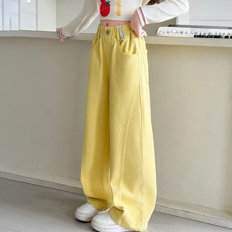女童秋装时髦炸街牛仔裤2025新款洋气裤子中大童女孩春秋季弯刀裤