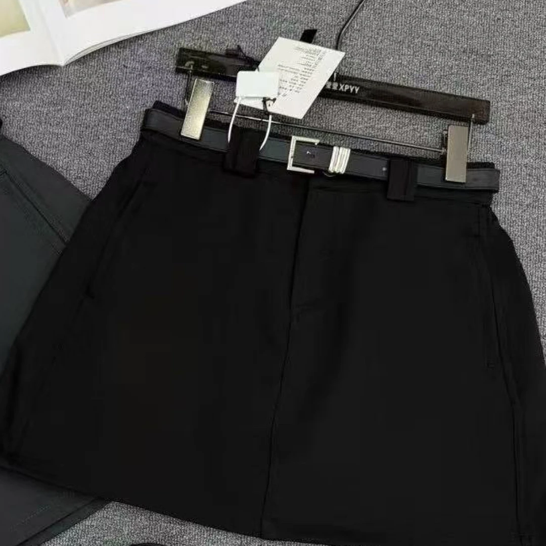 灰色西装裙半身裙女早秋高腰a字裙黑色短裙小个子包臀裙显瘦裙子