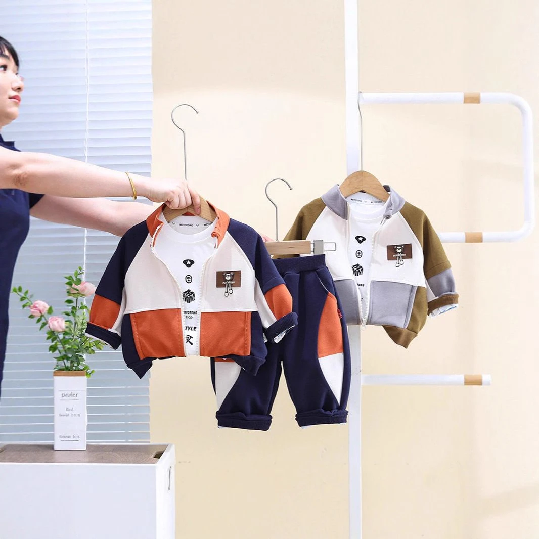 秋冬新品秋新品男童秋装套装宝宝运动学院服小童春秋季棒球服三件