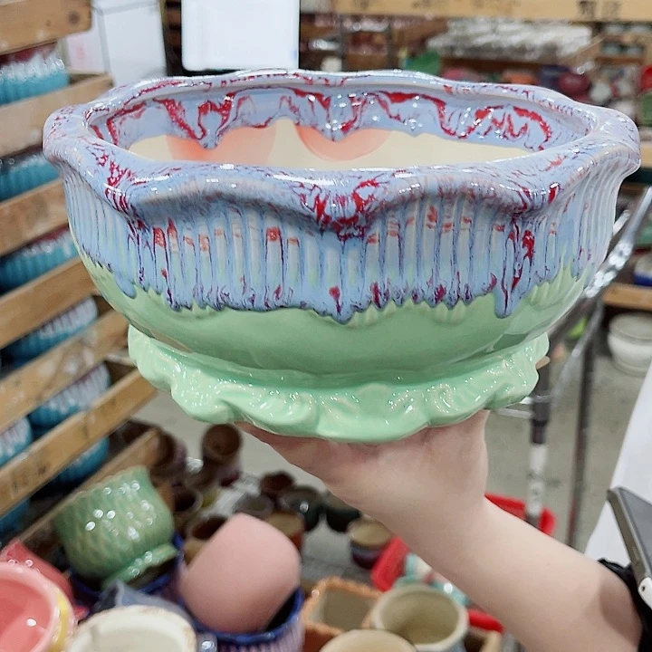 有孔，凑10元包邮陶瓷花盆发货！