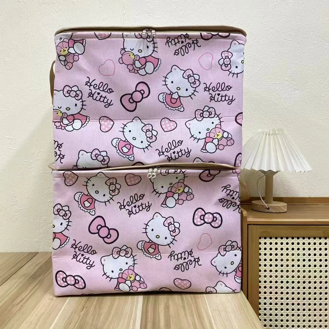 【45X35X30高】卡通婴儿拉链盖（带盖带钢圈）微瑕60L可折叠收纳筐