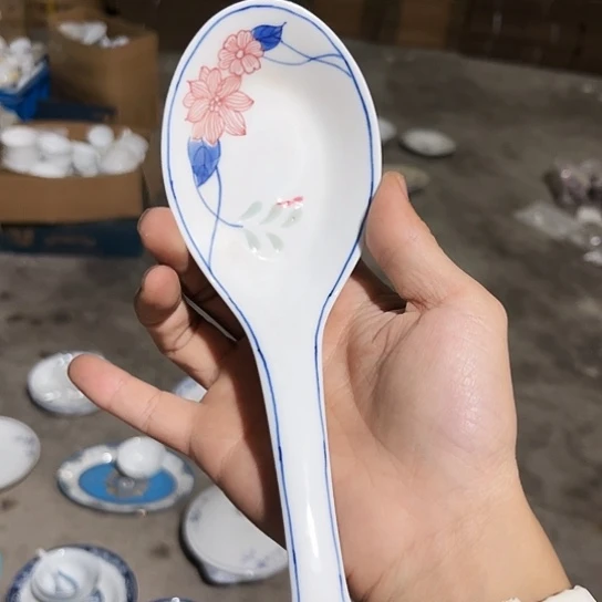 盘手绘勺一个陶瓷陶瓷
