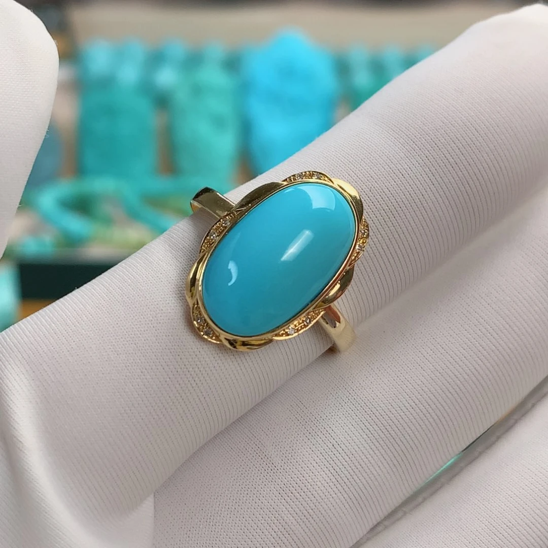 绿松石挂件18K金镶嵌