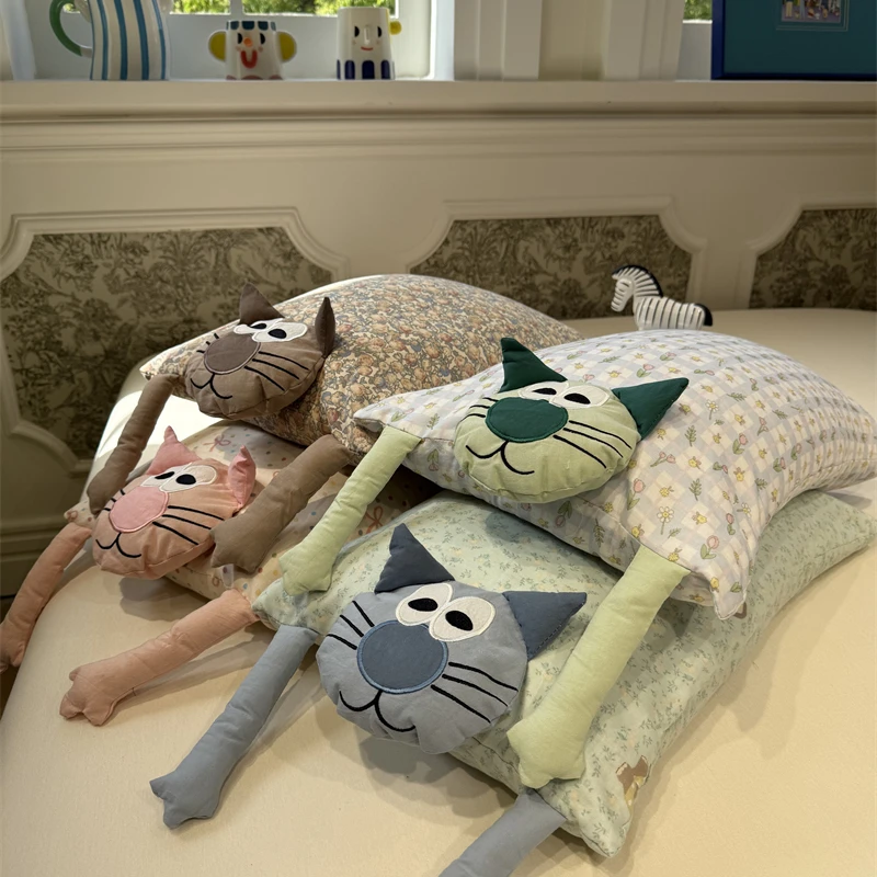 卡通喵喵猫咪一只装枕头枕芯全棉荞麦枕享睡眠学生宿舍公寓