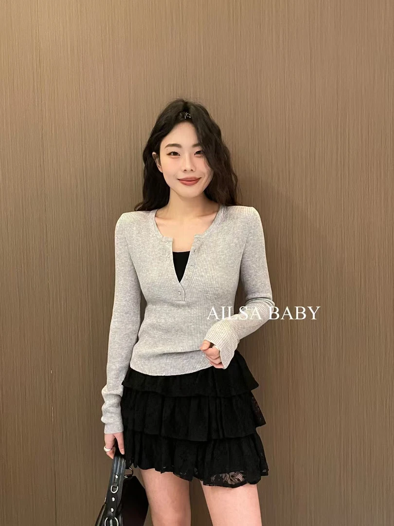 【AILSA BABY】欧货拼色假两件上衣/21610A